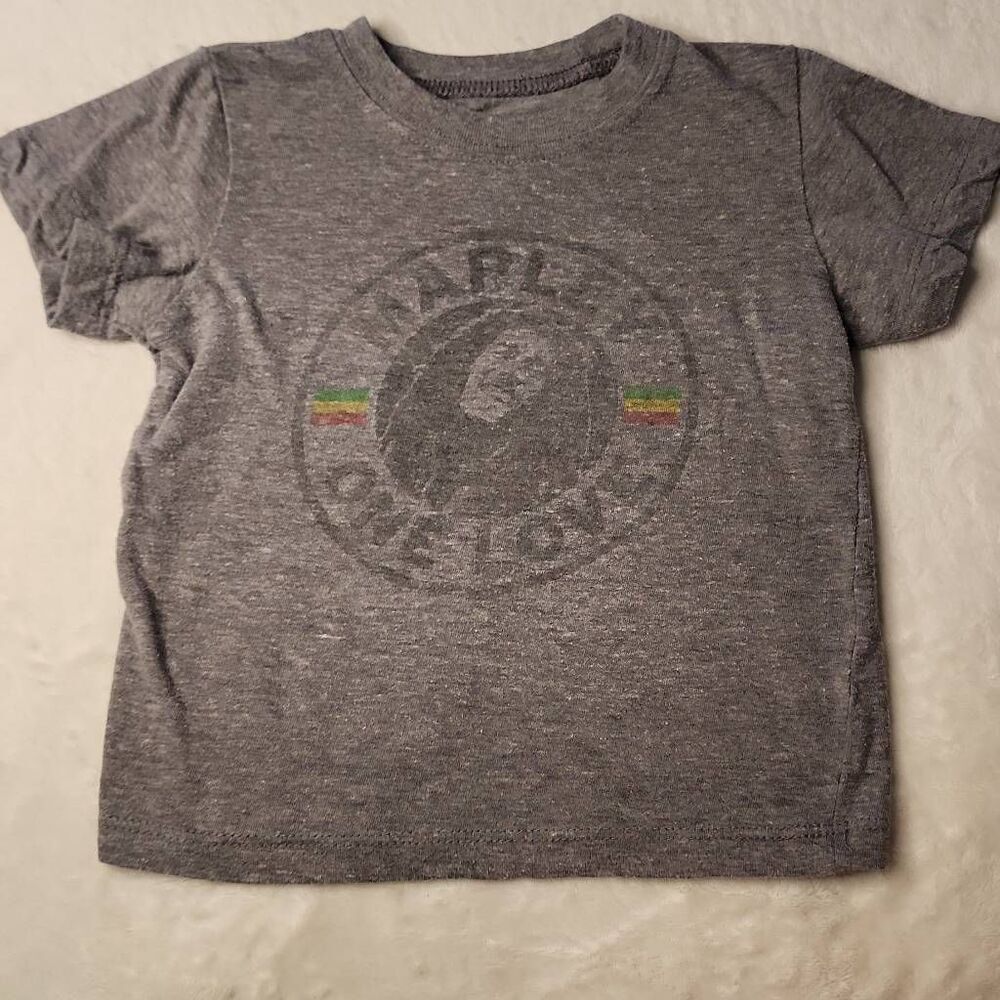 Zion Rootswear Bin Marley One Love Gray Graphic Tshirt Toddlers Size 18 Months